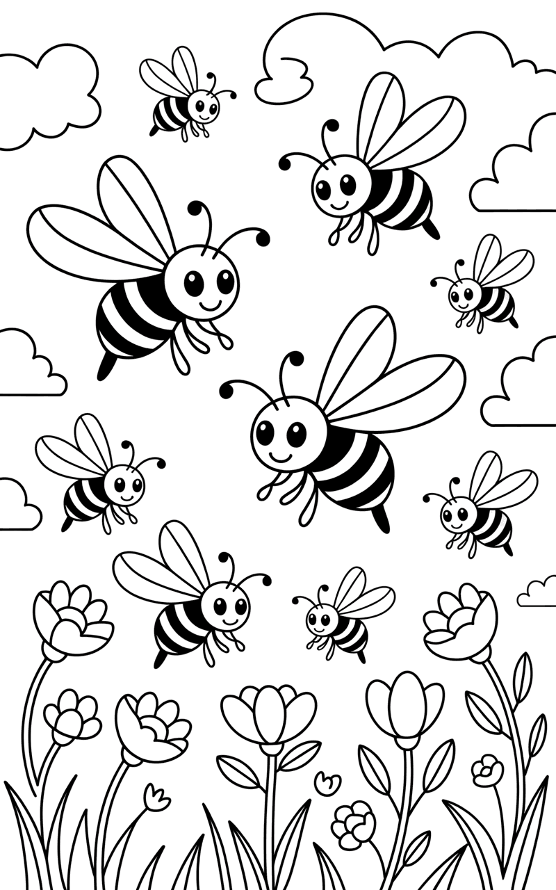 व्यस्त मधुमक्खी क्षेत्र