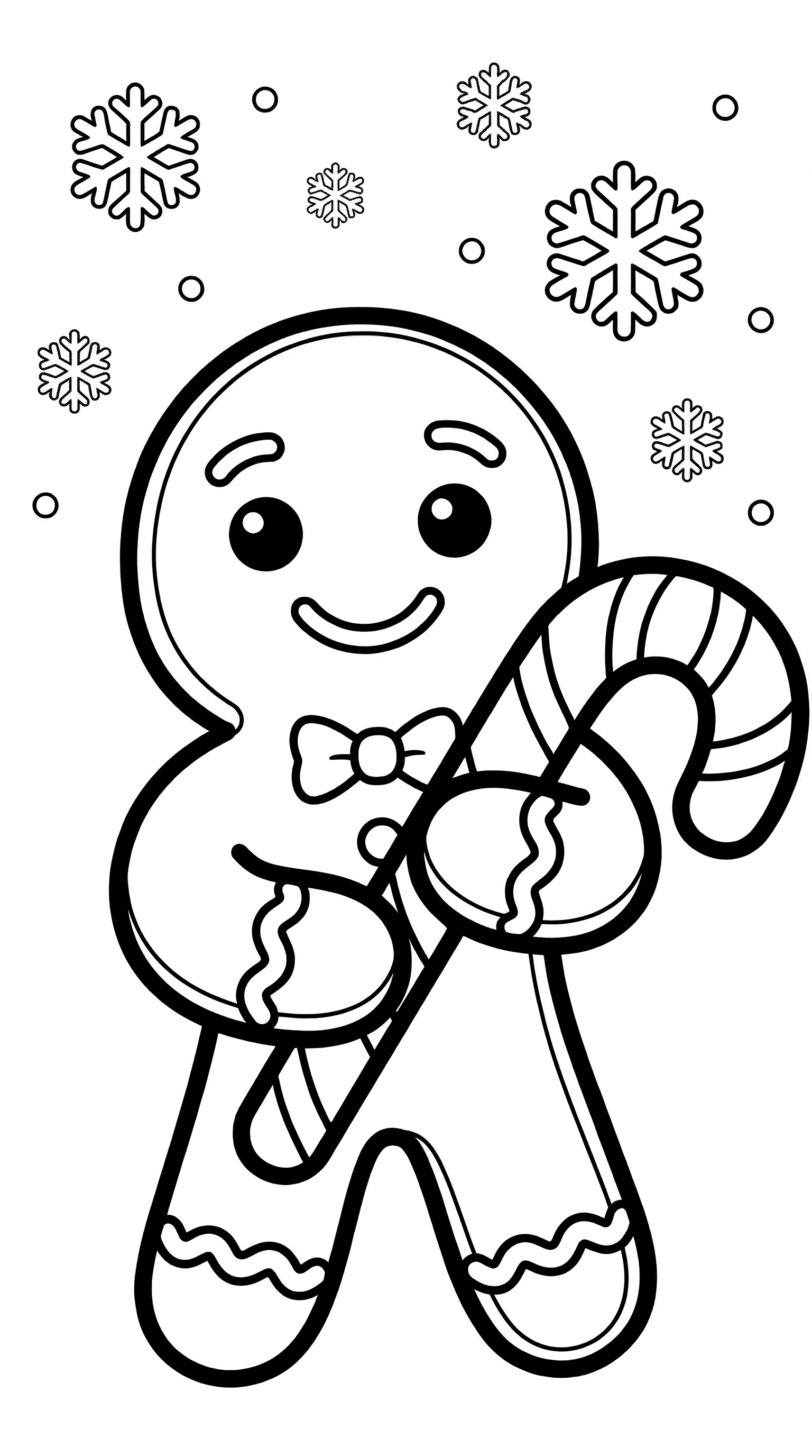 Cute Gingerbread Man with Candy Cane