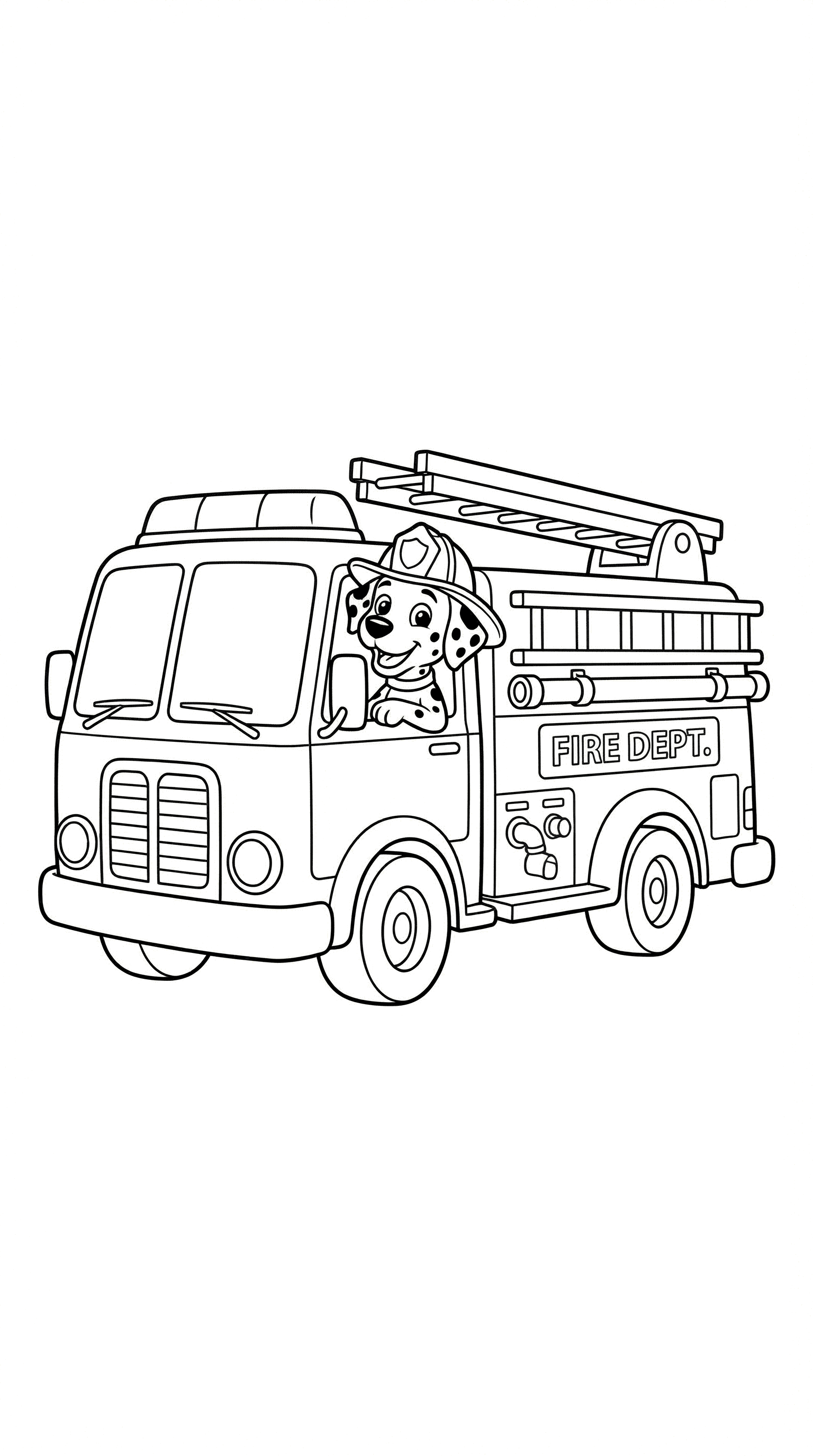 شاحنة إطفاء وكلب