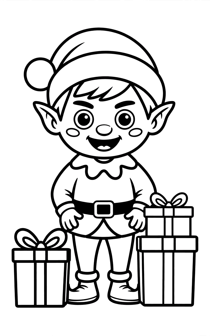 Geschenkversteckender Elf