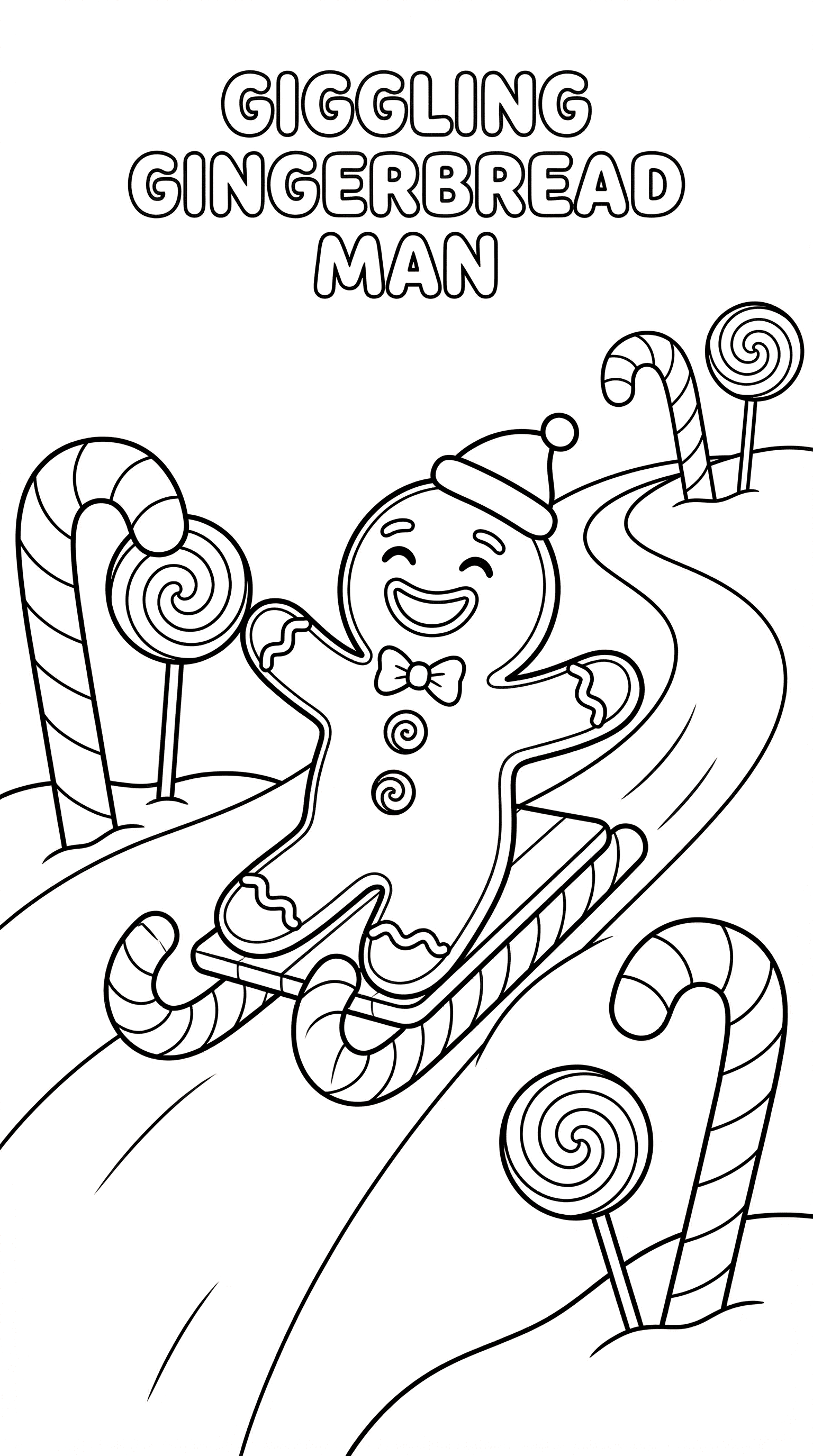 Gingerbread Man on Candy Cane Sled