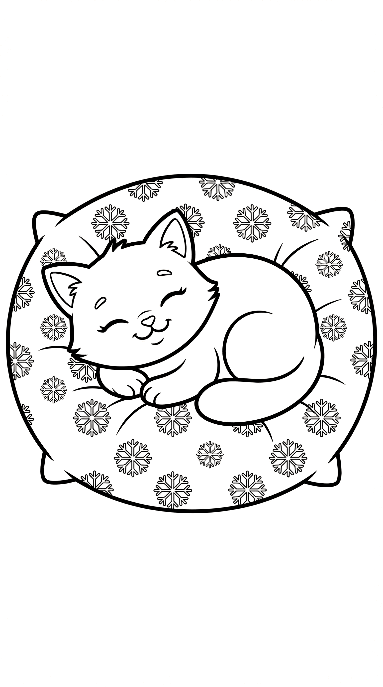 Kitty Sleeping on Snowy Pillow