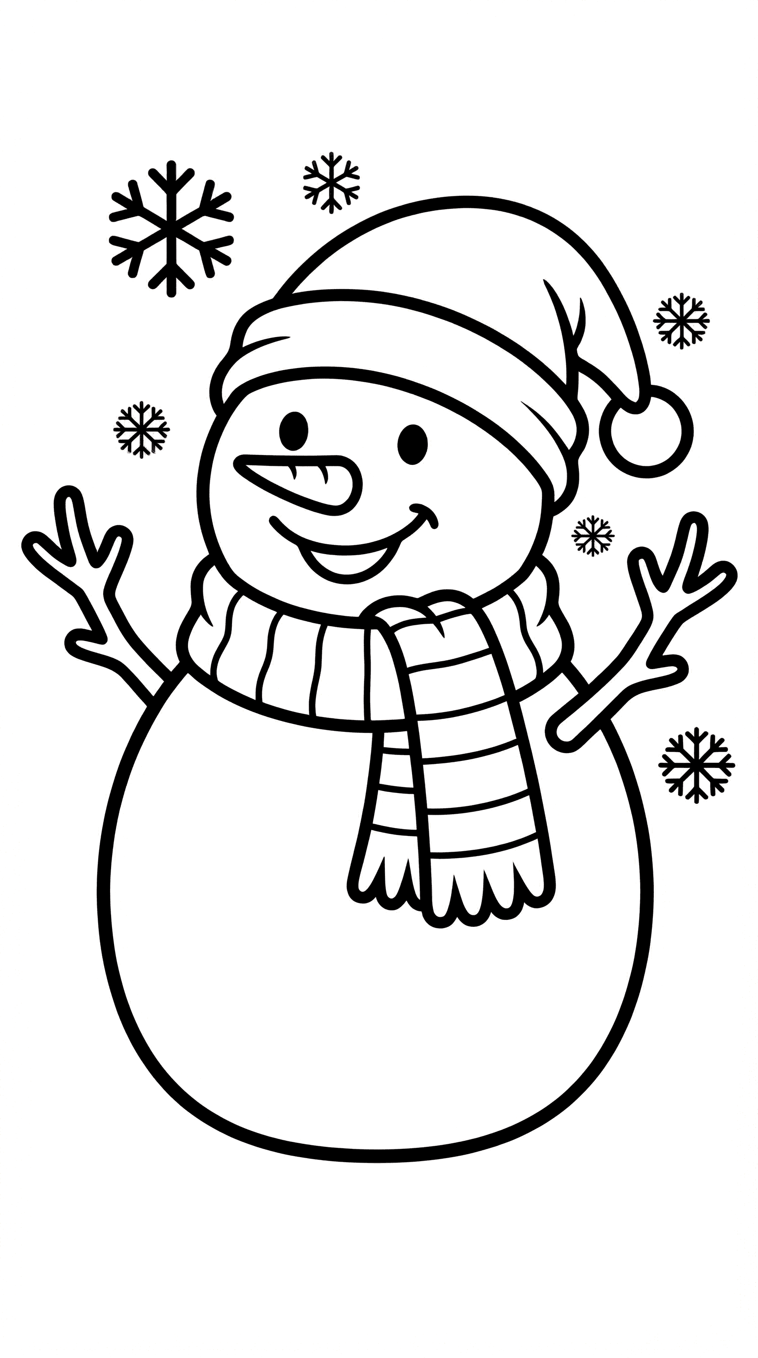 Playful Snowman with Scarf