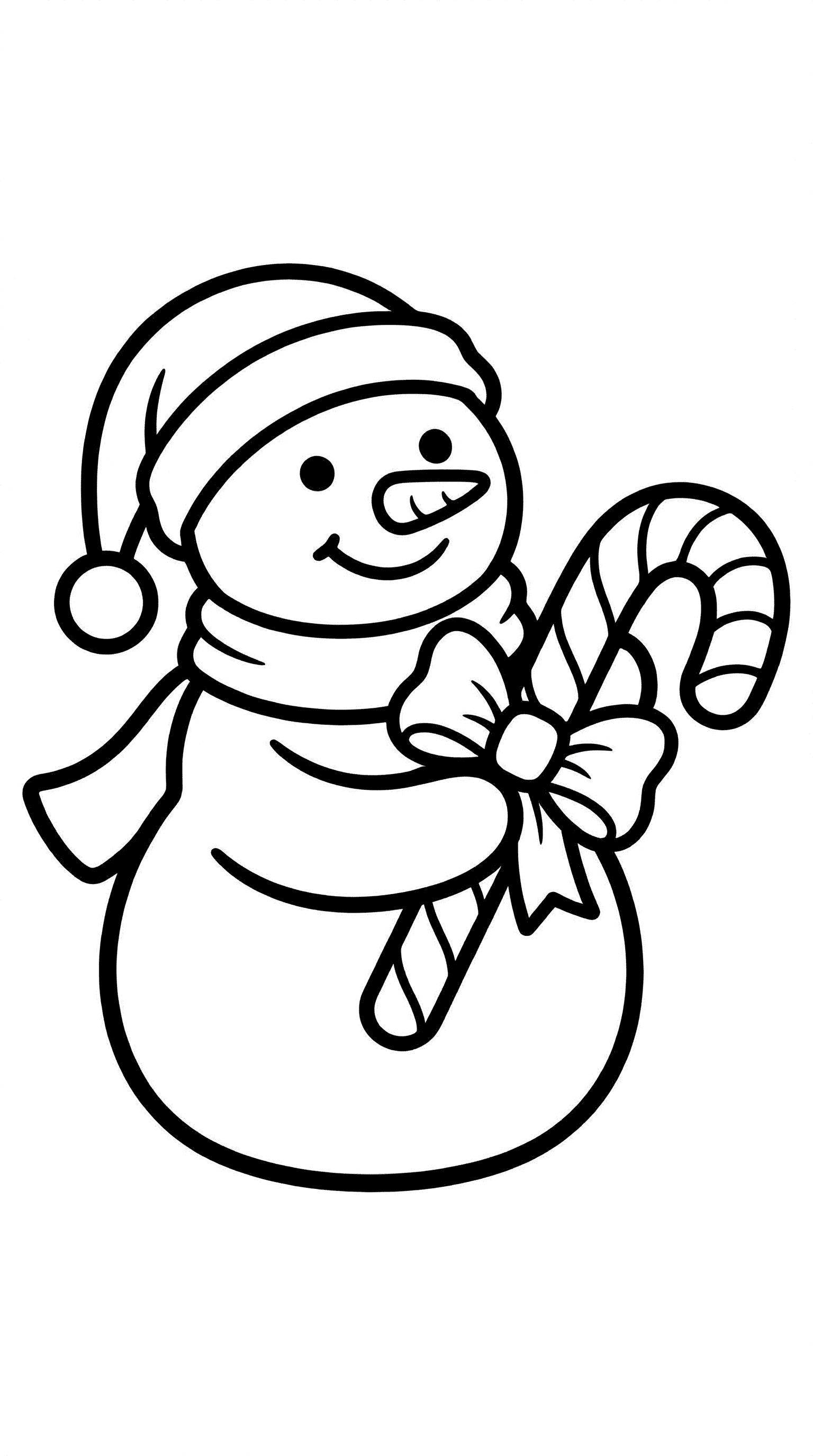 Snowman Holding Candy Cane Gift