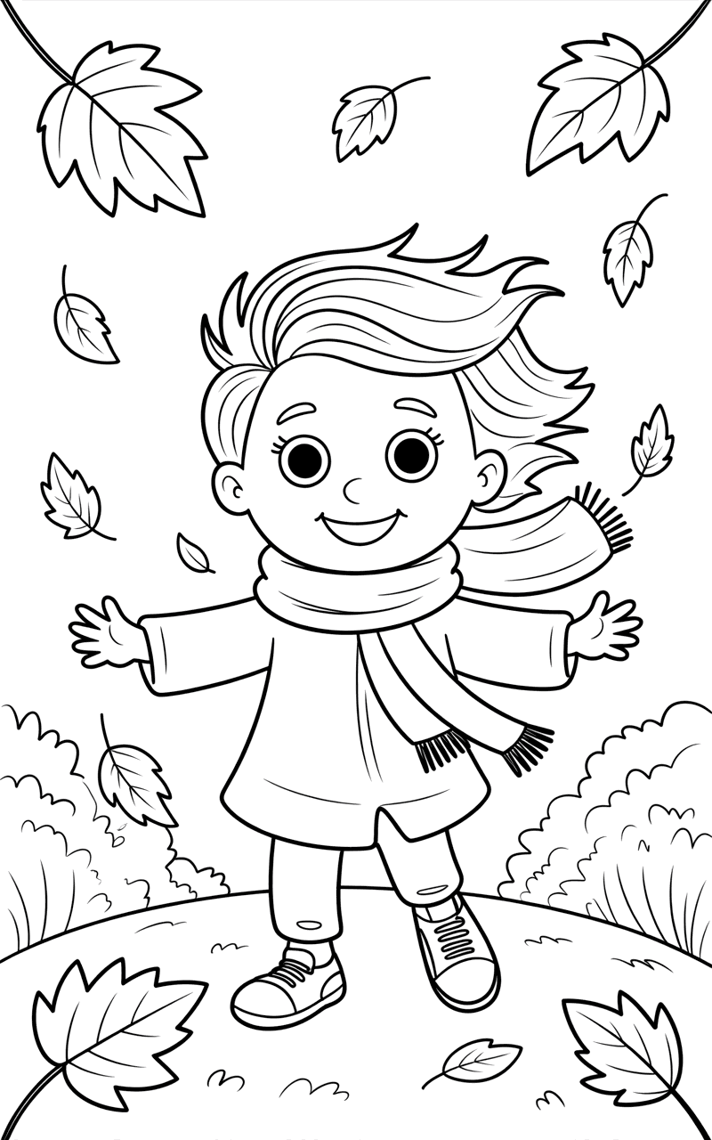 Feuilles d'automne venteuses