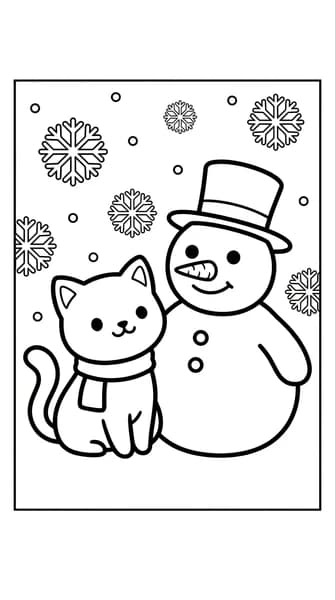 Cat & Snowman Best Friends