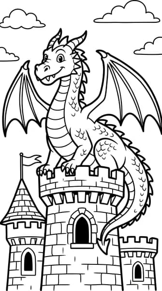 Dragon on a Castle