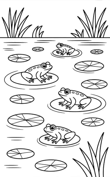 तालाब में मेढक