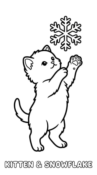 Kitty Reaching for Snowflake