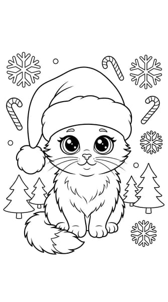 Kitty with Santa Hat