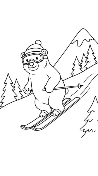 Skiing Polar Bear