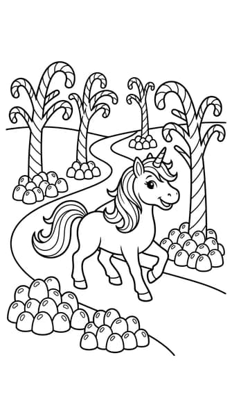 Unicorn in Candy Cane Land