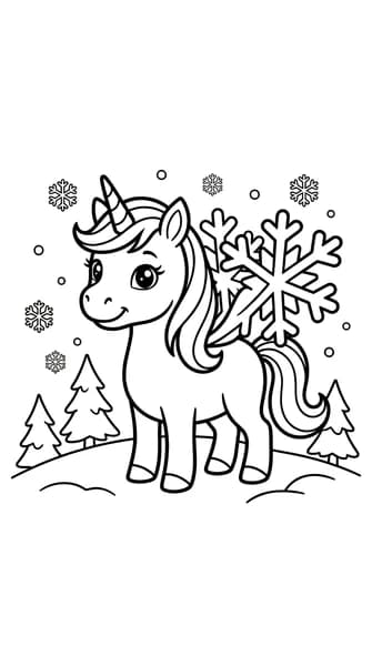 Unicorn with Snowflake Wings
