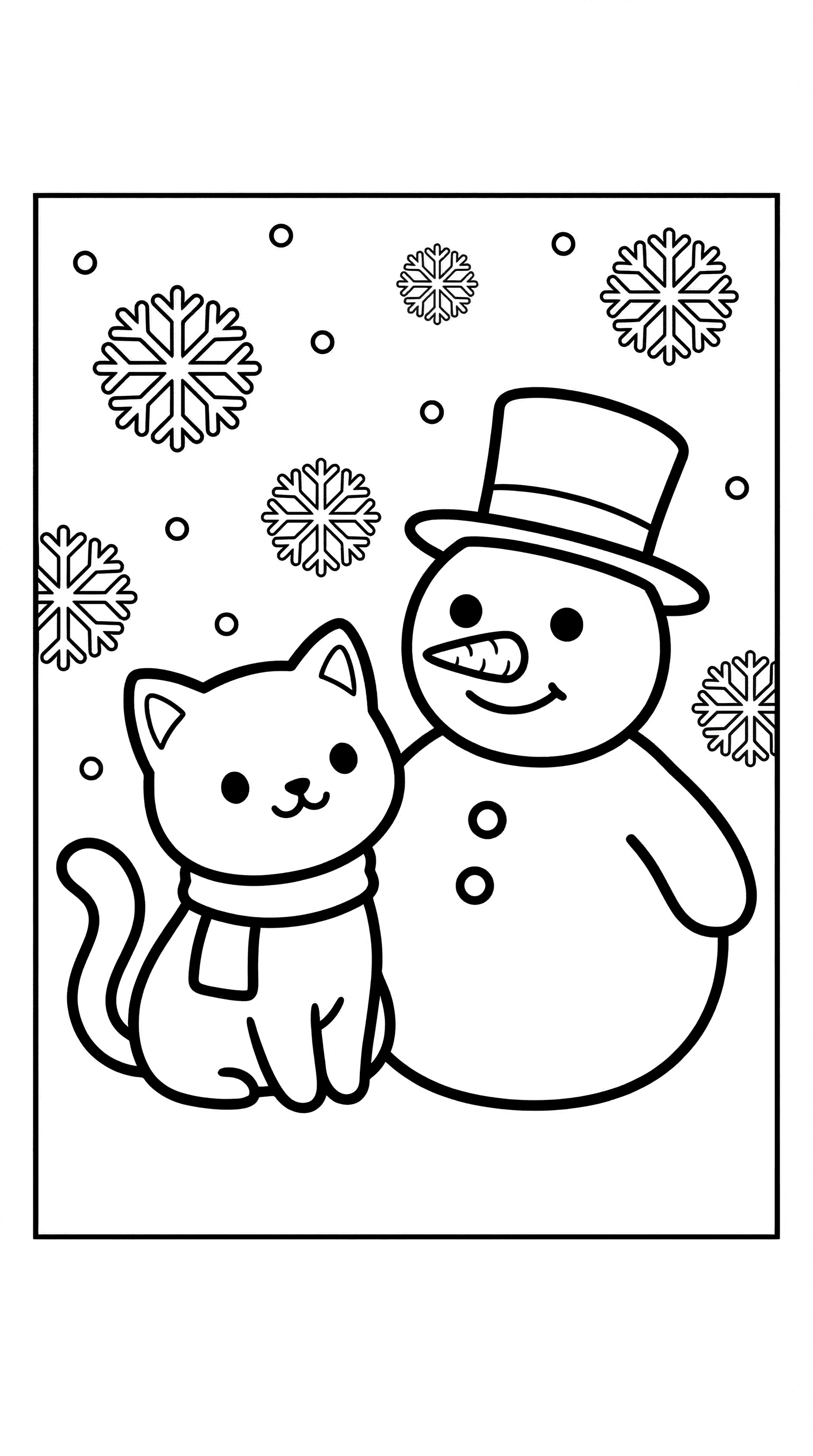 Cat & Snowman Best Friends