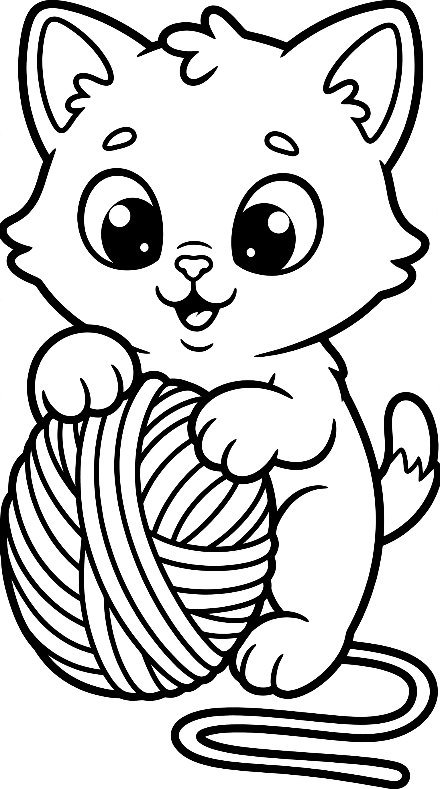 Kitty Playing with Yarn