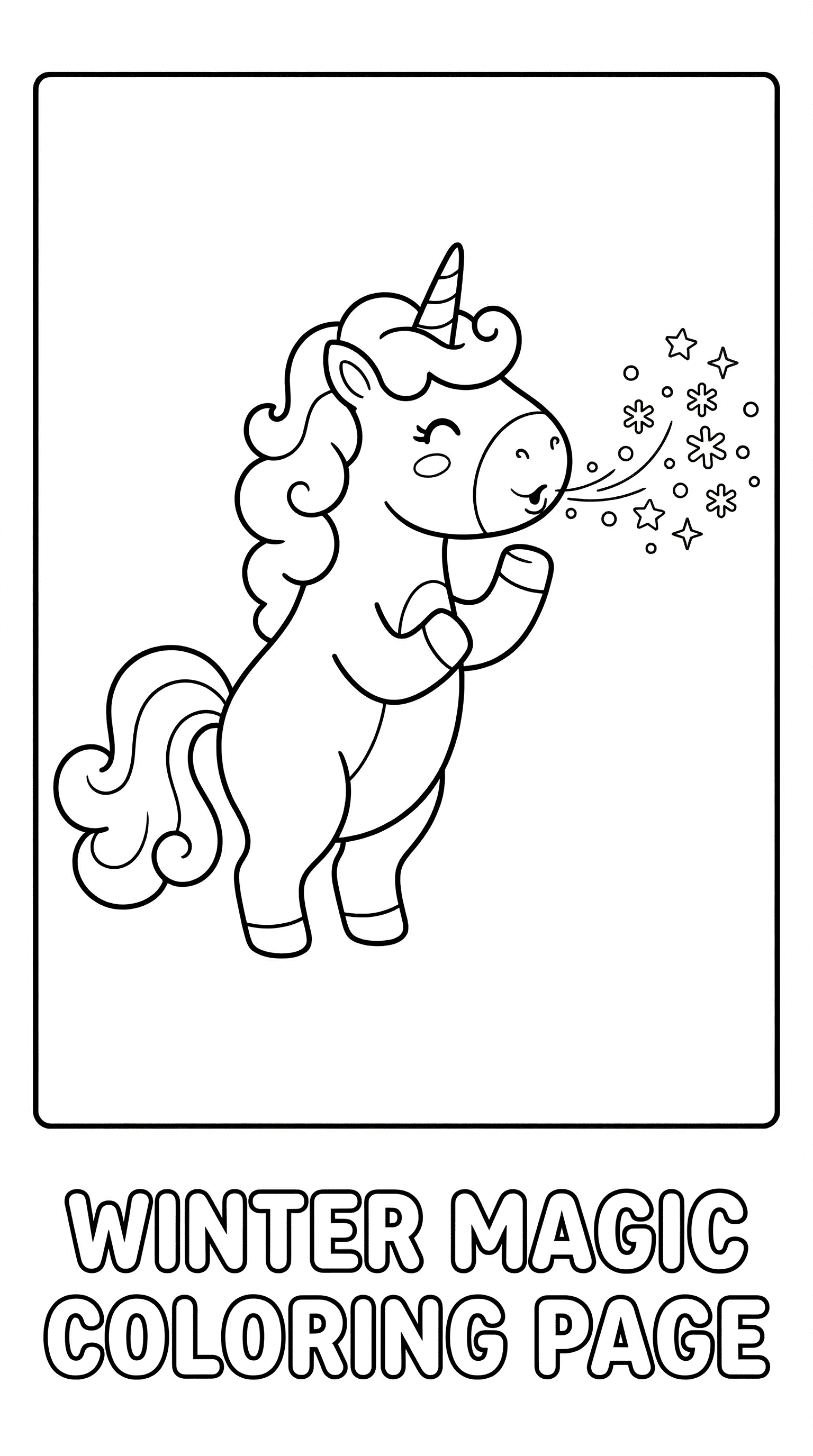 Unicorn Blowing Snowflakes